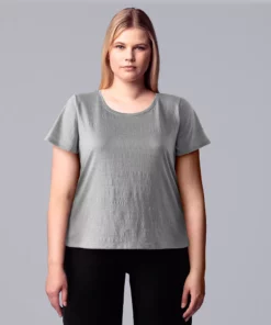 Plus Size Simply Vera Vera Wang Relaxed Scoopneck Tee