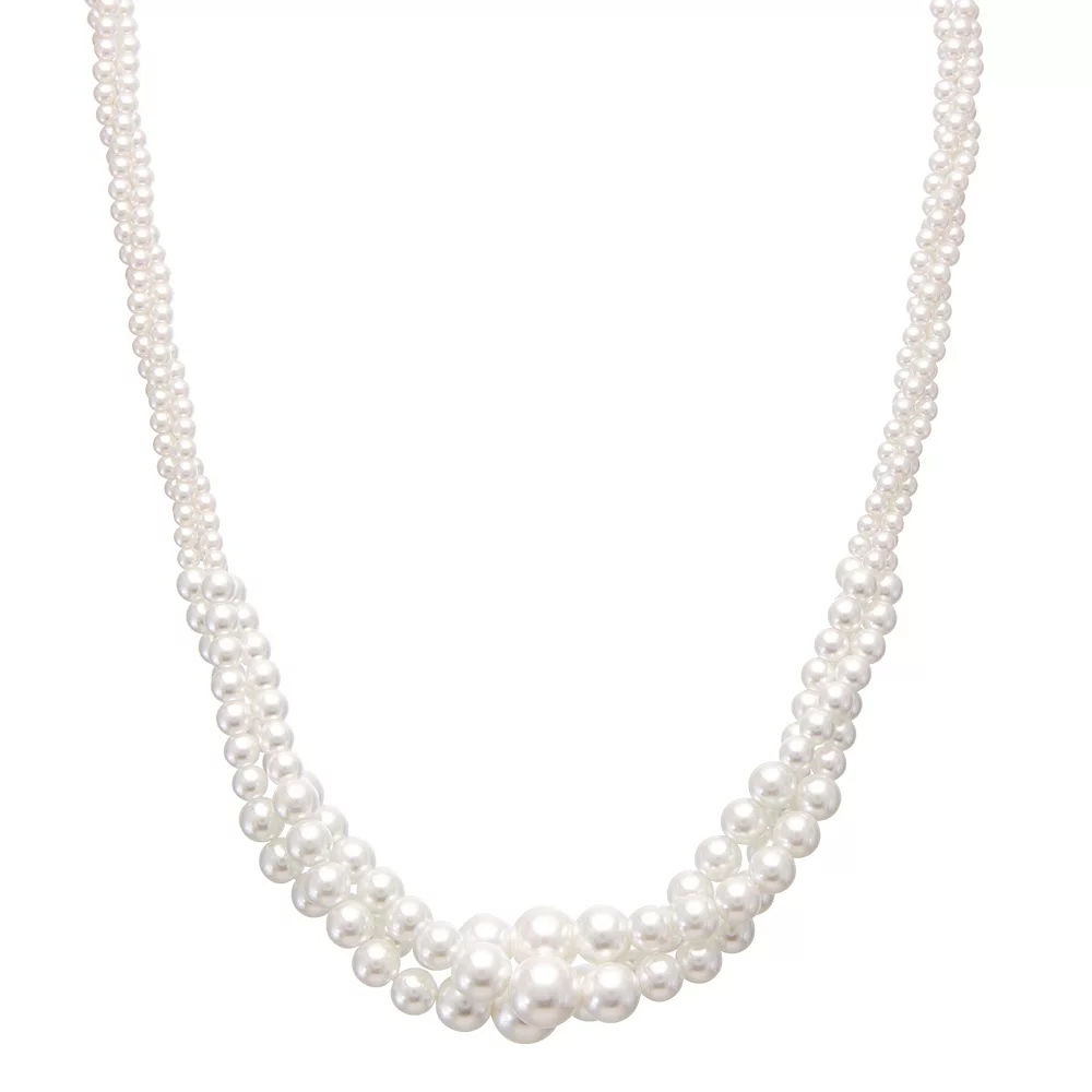 Simply Vera Vera Wang Twisted Simulated Pearl Collar Necklace 3 Simply Vera Vera Wang Twisted Simulated Pearl Collar Necklace