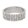 Simply Vera Vera Wang Silver Tone Simulated Crystal Wide Stretch Bracelet