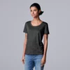 Petite Simply Vera Vera Wang Textured Relaxed Fit Tee 2 Petite Simply Vera Vera Wang Textured Relaxed Fit Tee -Simply Vera Vera Wang Shop 5256813 Vera Black