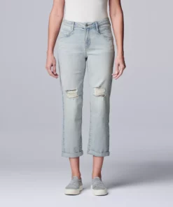 Women's Simply Vera Vera Wang Relaxed Boyfriend Jean Capri -Simply Vera Vera Wang Shop 5257118 Joline