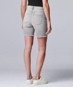 Women's Simply Vera Vera Wang High-Waisted 7" Bermuda Denim Shorts -Simply Vera Vera Wang Shop 5262173 ALT