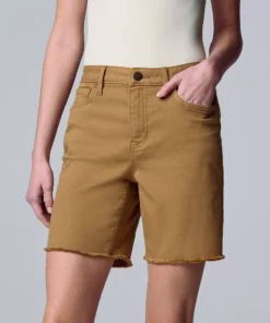Women's Simply Vera Vera Wang High-Waisted 7" Bermuda Denim Shorts -Simply Vera Vera Wang Shop 5262173 Alfred Biege