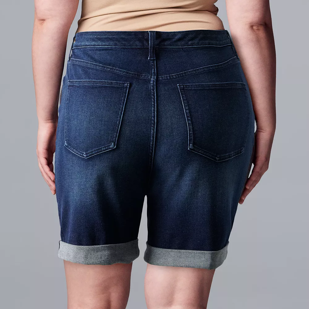 Plus Size Simply Vera Vera Wang High-Waisted 7-in. Denim Shorts 4 Plus Size Simply Vera Vera Wang High-Waisted 7-in. Denim Shorts - Image 2