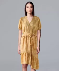 Women's Simply Vera Vera Wang Puff Sleeve Asymmetrical Dress