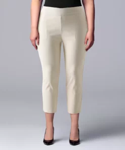 Plus Size Simply Vera Vera Wang Simply Modern Flat Front Capris