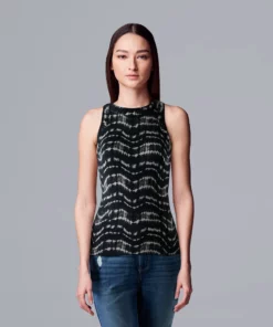 Simply Vera Vera Wang Essential Tank 20 Simply Vera Vera Wang Essential Tank -Simply Vera Vera Wang Shop 5518644 Wavy Dye Stripe
