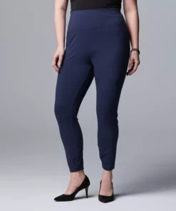Plus Size Simply Vera Vera Wang Live-In High Rise Shaping Leggings -Simply Vera Vera Wang Shop 5526441 Navy