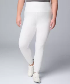 Plus Size Simply Vera Vera Wang Live-In High Rise Shaping Leggings -Simply Vera Vera Wang Shop 5526441 White