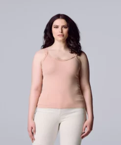 Women's Simply Vera Vera Wang Solid Lace Trimmed Tank