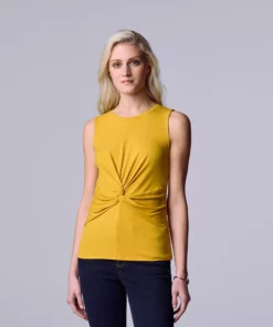 Women's Simply Vera Vera Wang Twist-Front Tank -Simply Vera Vera Wang Shop 5561348 Golden Ticket