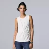 Women's Simply Vera Vera Wang Twist-Front Tank -Simply Vera Vera Wang Shop 5561348 Modern White
