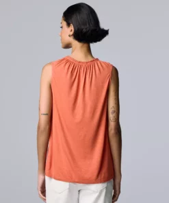 Women's Simply Vera Vera Wang Shirred Tank -Simply Vera Vera Wang Shop 5561492 ALT