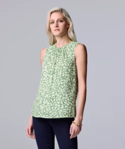 Women's Simply Vera Vera Wang Shirred Tank -Simply Vera Vera Wang Shop 5561492 Textured Skin