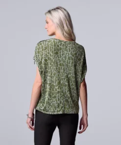 Women's Simply Vera Vera Wang Ruched-Shoulder Dolman Tee -Simply Vera Vera Wang Shop 5561866 ALT