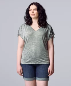 Women's Simply Vera Vera Wang Ruched-Shoulder Dolman Tee -Simply Vera Vera Wang Shop 5561866 Chalk Hill