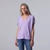 Women's Simply Vera Vera Wang Ruched-Shoulder Dolman Tee -Simply Vera Vera Wang Shop 5561866 Megan Purple