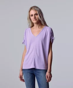 Women's Simply Vera Vera Wang Ruched-Shoulder Dolman Tee