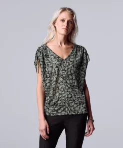 Women's Simply Vera Vera Wang Ruched-Shoulder Dolman Tee -Simply Vera Vera Wang Shop 5561866 Textured Skin