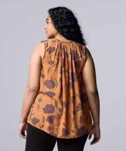 Plus Size Simply Vera Vera Wang Pintuck Sleeveless Top -Simply Vera Vera Wang Shop 5564675 ALT