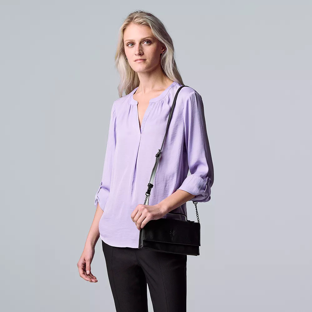 Petite Simply Vera Vera Wang Roll-Tab Popover Top 13 Petite Simply Vera Vera Wang Roll-Tab Popover Top - Image 11
