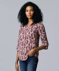 Petite Simply Vera Vera Wang Roll-Tab Popover Top 18 Petite Simply Vera Vera Wang Roll-Tab Popover Top -Simply Vera Vera Wang Shop 5568169 Small Sharp Texture