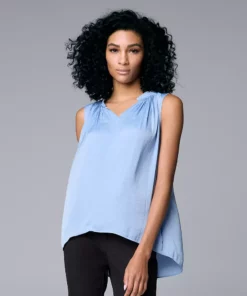 Women's Simply Vera Vera Wang Pleated Tank -Simply Vera Vera Wang Shop 5568467 Vera Sky Blue