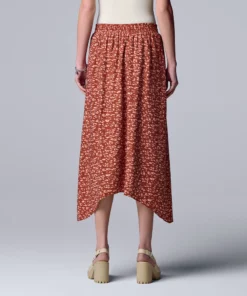 Women's Simply Vera Vera Wang Sharkbite-Hem Midi Skirt -Simply Vera Vera Wang Shop 5569451 ALT