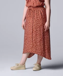 Women's Simply Vera Vera Wang Sharkbite-Hem Midi Skirt -Simply Vera Vera Wang Shop 5569451 ALT2