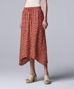 Women's Simply Vera Vera Wang Sharkbite-Hem Midi Skirt -Simply Vera Vera Wang Shop 5569451 Spot Abstract