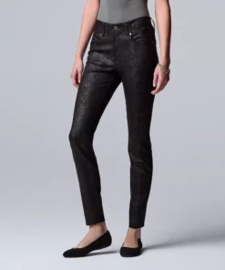 Women's Simply Vera Vera Wang High-Rise Ponte Skinny Pants -Simply Vera Vera Wang Shop 5577522 Black Pythons