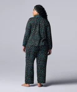Plus Size Simply Vera Vera Wang Cozy 3-pc. Long Sleeve Pajama Shirt, Pajama Pants & Matching Headband Sleep Set -Simply Vera Vera Wang Shop 5582802 ALT