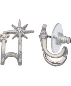 Simply Vera Vera Wang Star 2 Row Hoop Earrings