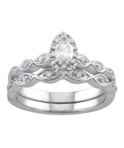 Simply Vera Vera Wang 14k White Gold 1/3 Carat T.W. Diamond Engagement Ring Set