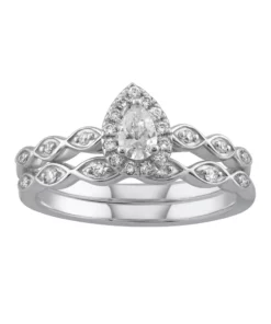 Simply Vera Vera Wang 14k White Gold 1/3 Carat T.W. Diamond Engagement Ring Set