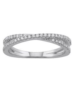 Simply Vera Vera Wang 14k White Gold 1/4 Carat Diamond Crisscross Wedding Ring