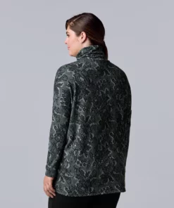 Plus Size Simply Vera Vera Wang Cozy Asymmetrical-Hem Top -Simply Vera Vera Wang Shop 5690726 ALT