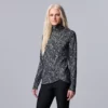 Women's Simply Vera Vera Wang Asymmetrical Ribbed Turtleneck Top -Simply Vera Vera Wang Shop 5695759 Graphic Lace