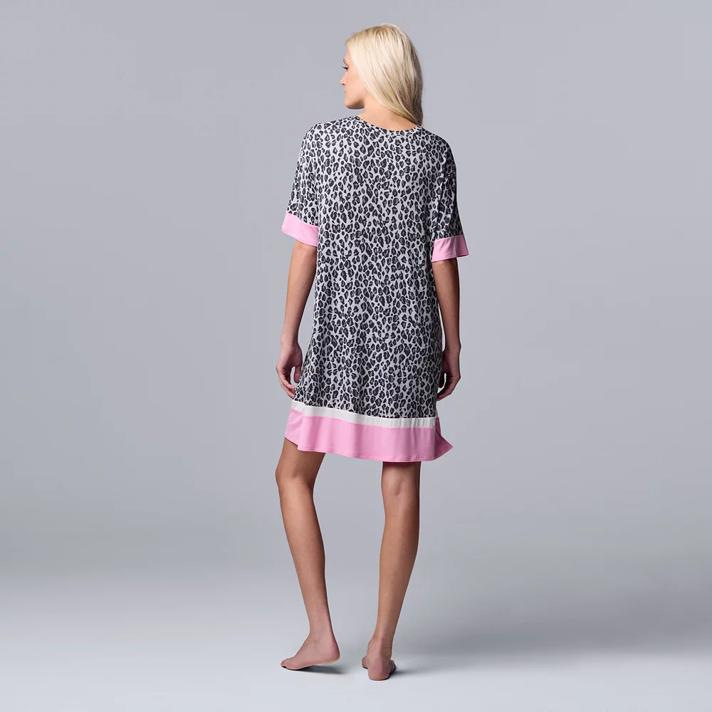 Women's Simply Vera Vera Wang Short Sleeve Sleepshirt 5 Women's Simply Vera Vera Wang Short Sleeve Sleepshirt - Image 3