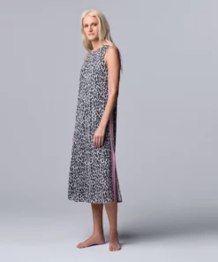 Women's Simply Vera Vera Wang Maxi Chemise -Simply Vera Vera Wang Shop 5702043 Gray Animal