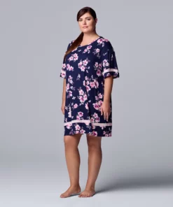 Plus Size Simply Vera Vera Wang Short Sleeve Sleepshirt 8 Plus Size Simply Vera Vera Wang Short Sleeve Sleepshirt -Simply Vera Vera Wang Shop 5702046 Blazer Floral