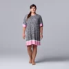 Plus Size Simply Vera Vera Wang Short Sleeve Sleepshirt -Simply Vera Vera Wang Shop 5702046 Gray Animal