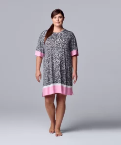 Plus Size Simply Vera Vera Wang Short Sleeve Sleepshirt