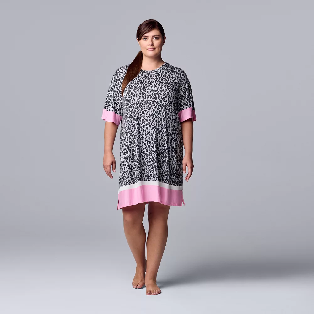 Plus Size Simply Vera Vera Wang Short Sleeve Sleepshirt 3 Plus Size Simply Vera Vera Wang Short Sleeve Sleepshirt