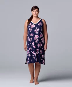 Plus Size Simply Vera Vera Wang Midi Chemise
