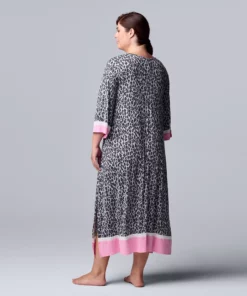 Plus Size Simply Vera Vera Wang 3/4 Sleeve Maxi Caftan -Simply Vera Vera Wang Shop 5702049 ALT