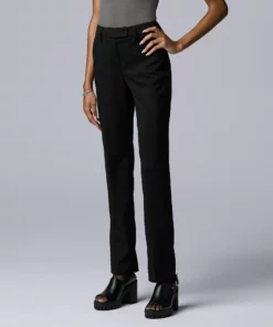 Women's Simply Vera Vera Wang High-Rise Slim Straight Pants -Simply Vera Vera Wang Shop 5750807 Black