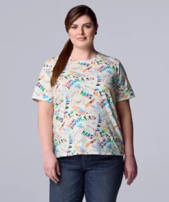 Plus Size Simply Vera Vera Wang Pride Graphic Tee