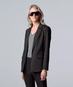 Women's Simply Vera Vera Wang Ponte Blazer -Simply Vera Vera Wang Shop 5787705 Broken Herringbone