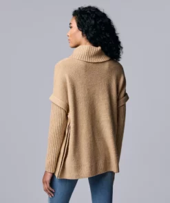 Women's Simply Vera Vera Wang Traveling Cable-Knit Poncho Sweater 11 Women's Simply Vera Vera Wang Traveling Cable-Knit Poncho Sweater -Simply Vera Vera Wang Shop 5797212 ALT